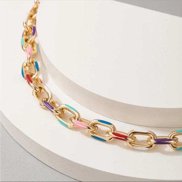 European 2023 In style Candy Color Dripping choker Necklace Enamel Drip - Picture 14 of 16